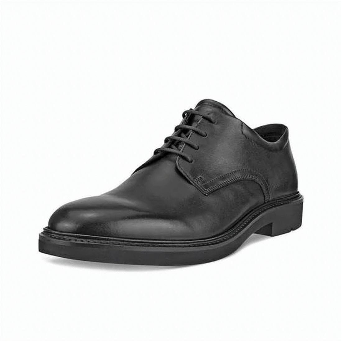 Ecco Black Leather Lace-Up Dress Shoes