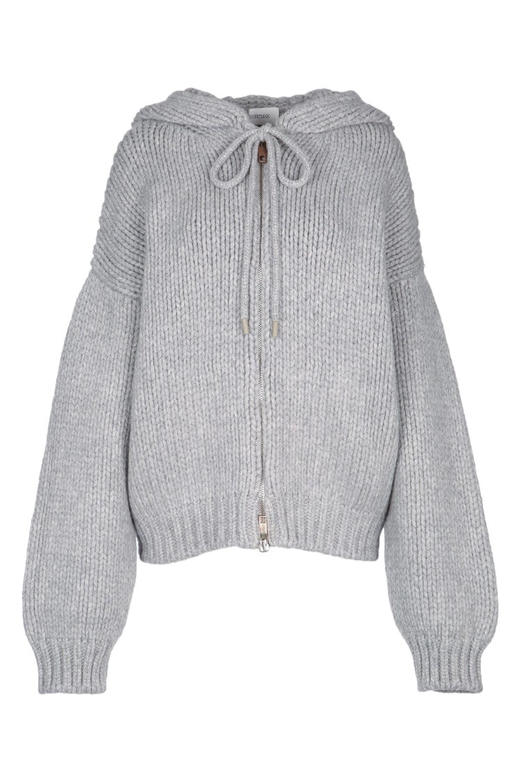 Sportmax Relaxed-Fit Grey Sweater With Hood