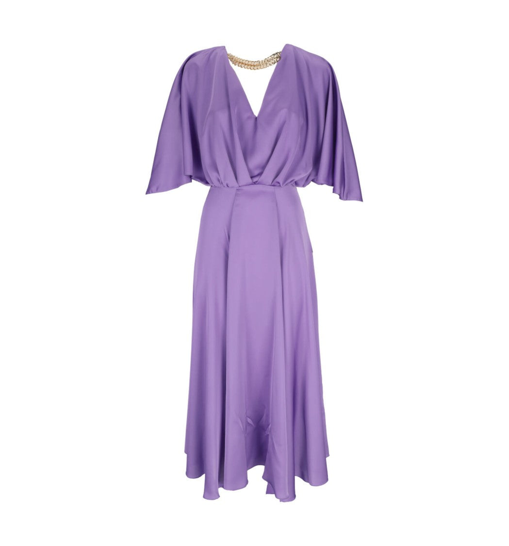 Simona Corsellini Deep V-Neck Midi Dress