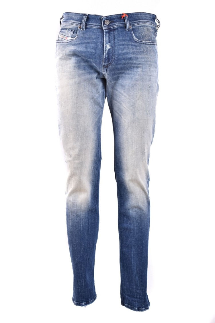 Diesel Denim Jeans With Classic Fit And Distressed Detailing