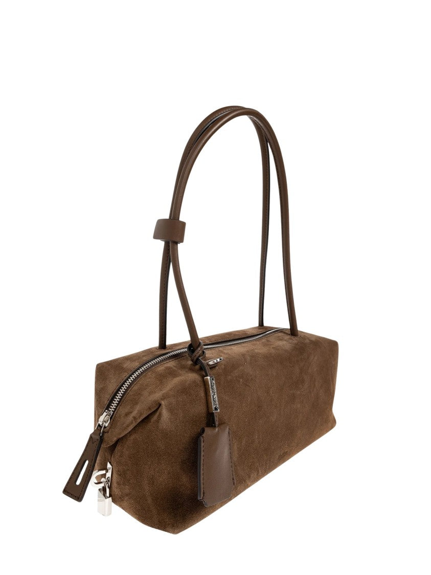 Max Mara Brown Holdallsling Suede Duffel Bag