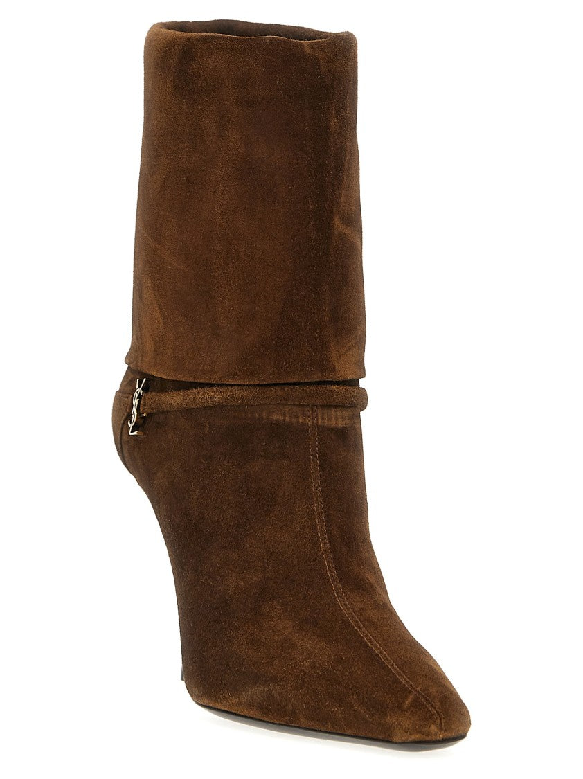 Saint Laurent Soft Suede Ankle Boots With Slouchy Upper