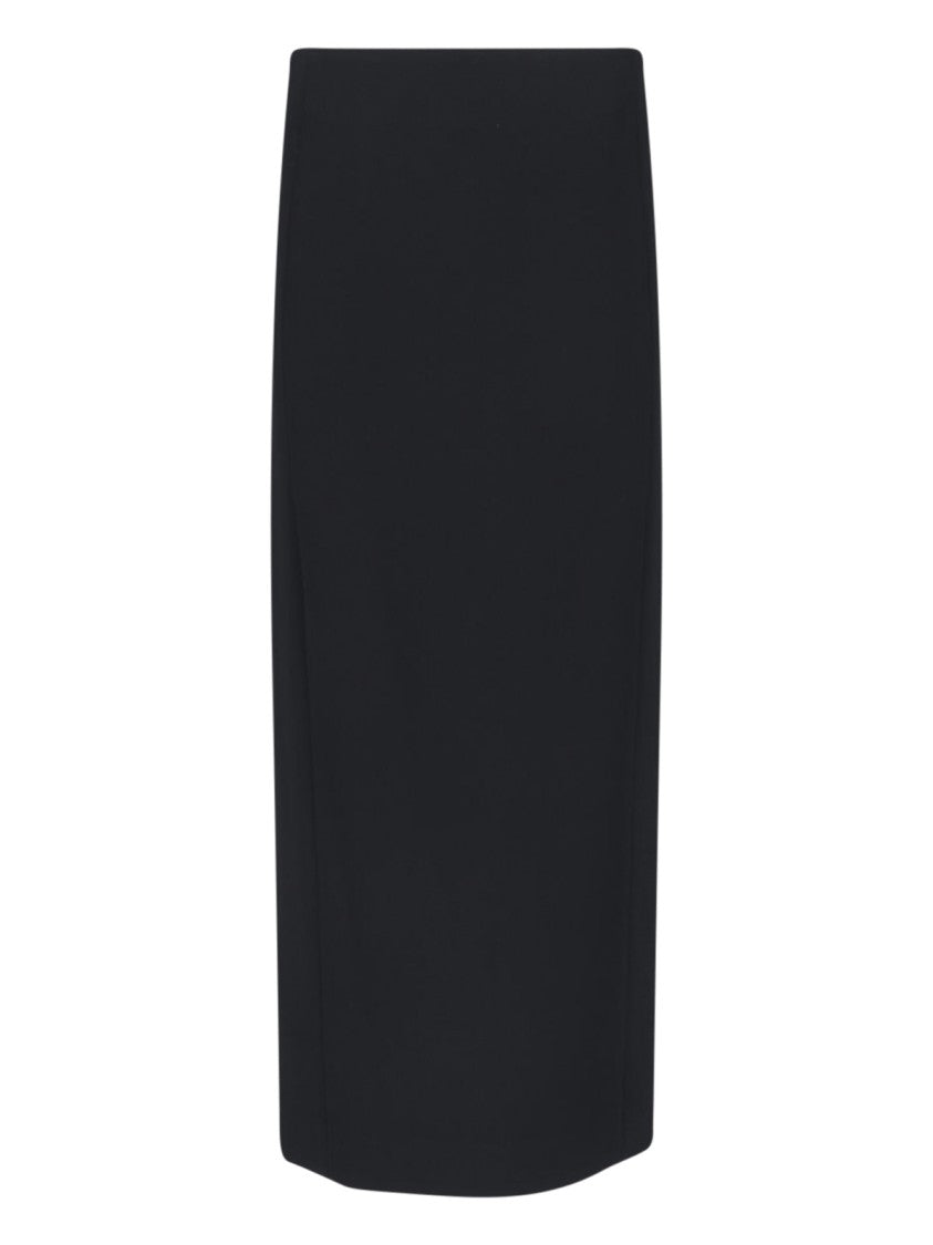 Khaite Black Lyle Side Slit Maxi Skirt