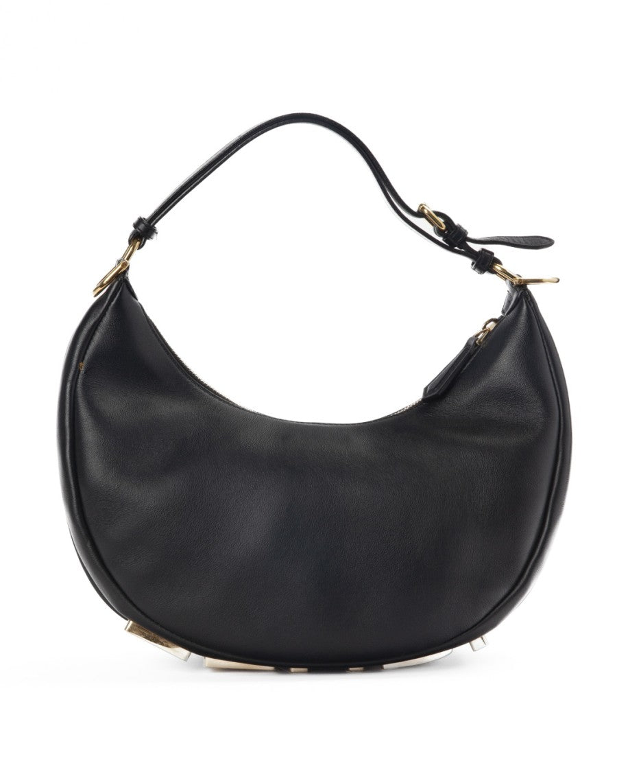 Fendi Black Fendigraphy Small Leather Shoulder Bag