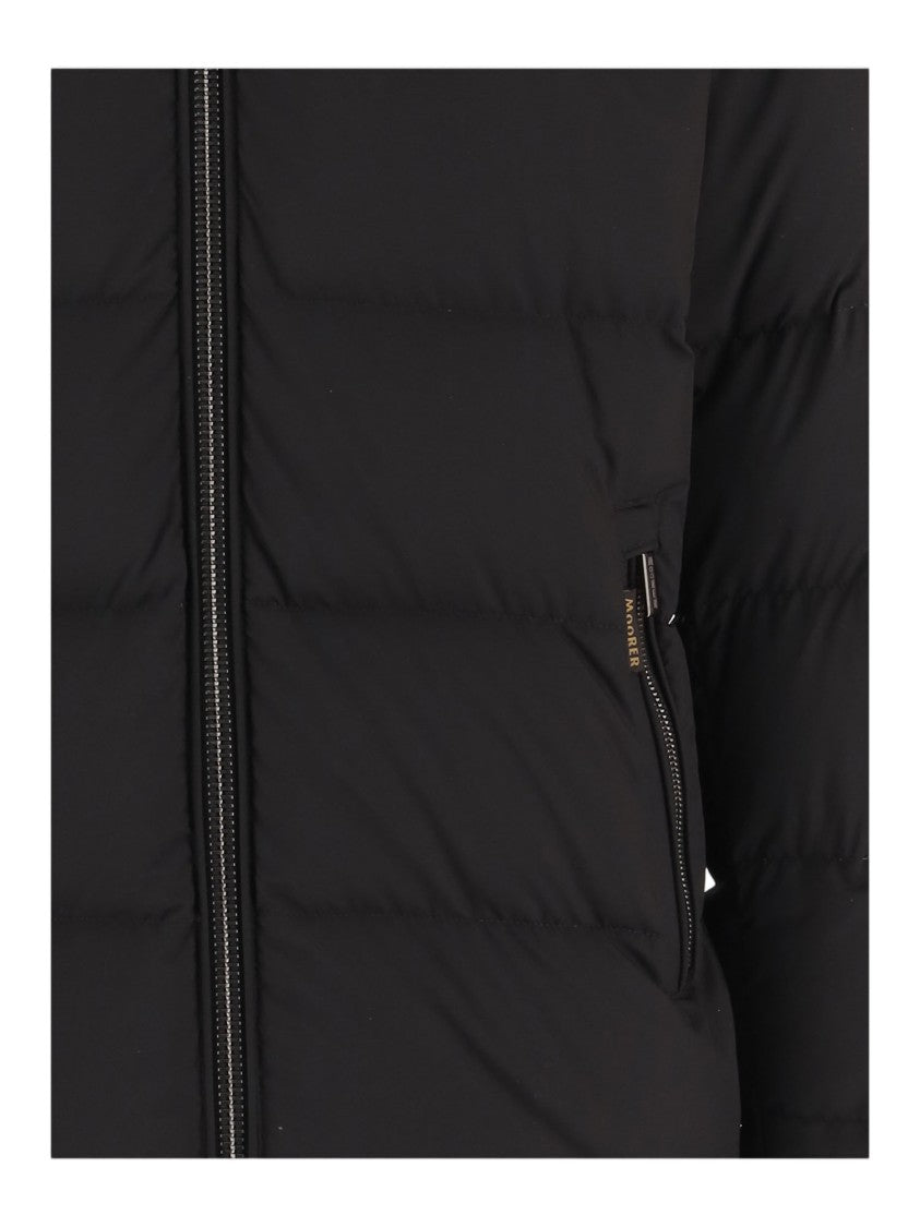 Moorer Quilted Technical Fabric Jacket With Adjustable Hood