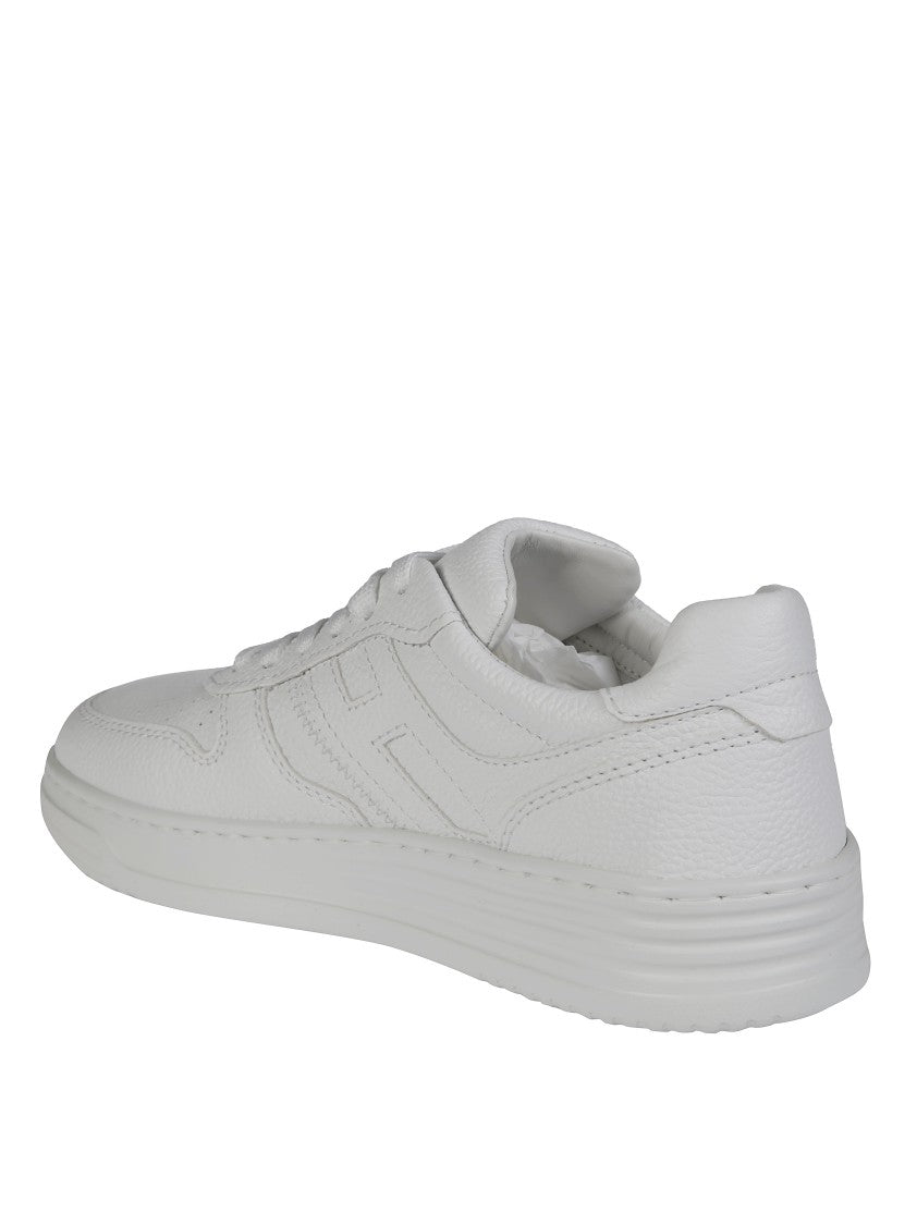 Hogan Textured Leather Sneakers With Cushioned Sole