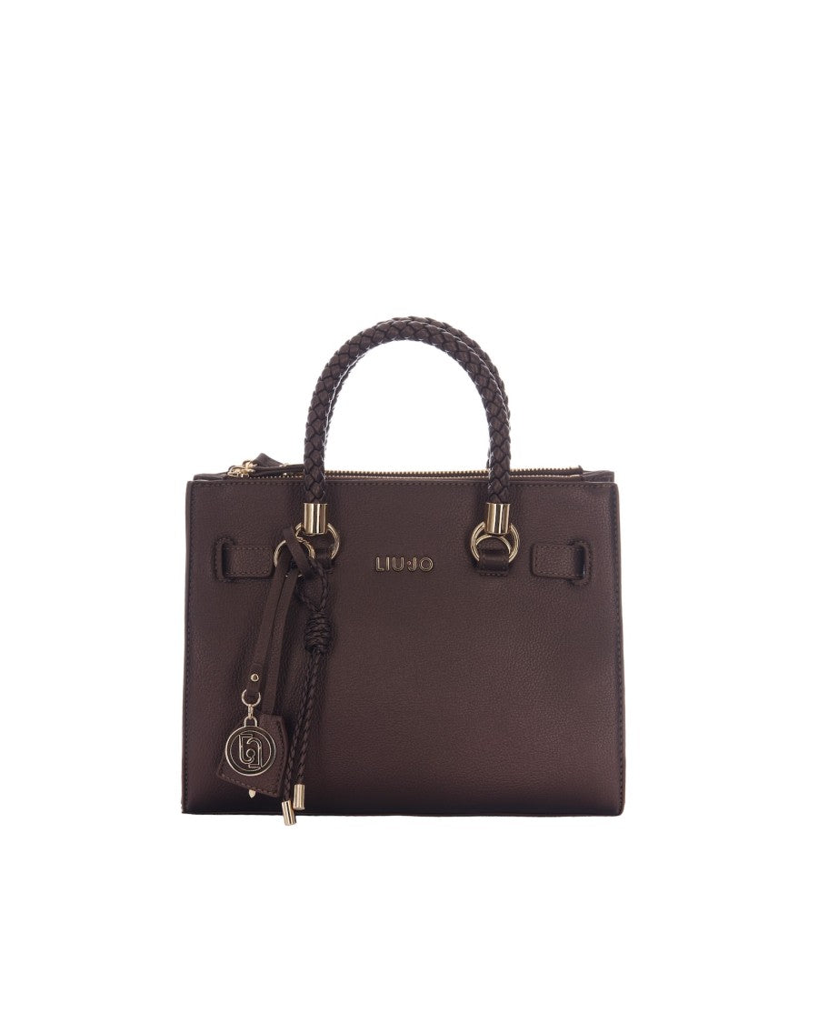Liu Jo Dark Brown Satchel S Textured Vegan Bag