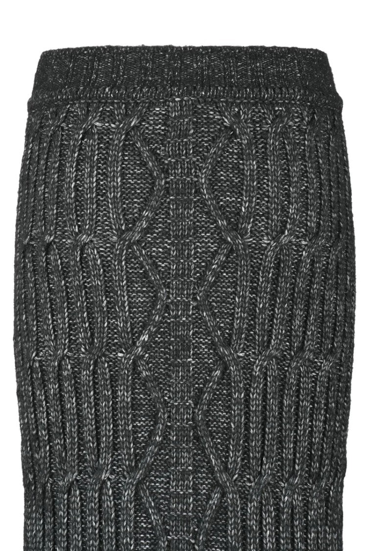 Alberta Ferretti Long Wool Skirt - Black