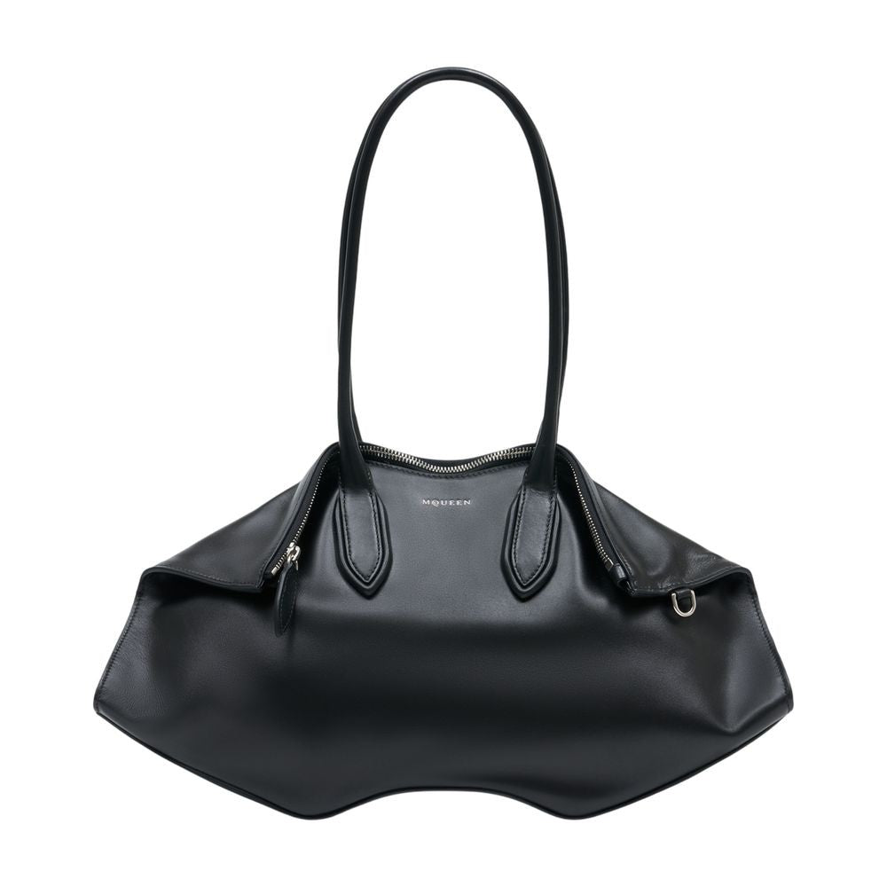 Alexander Mcqueen Manta Shoulder Bag - Leather - Black