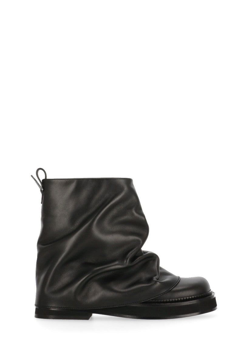 The Attico Black Leather Boots
