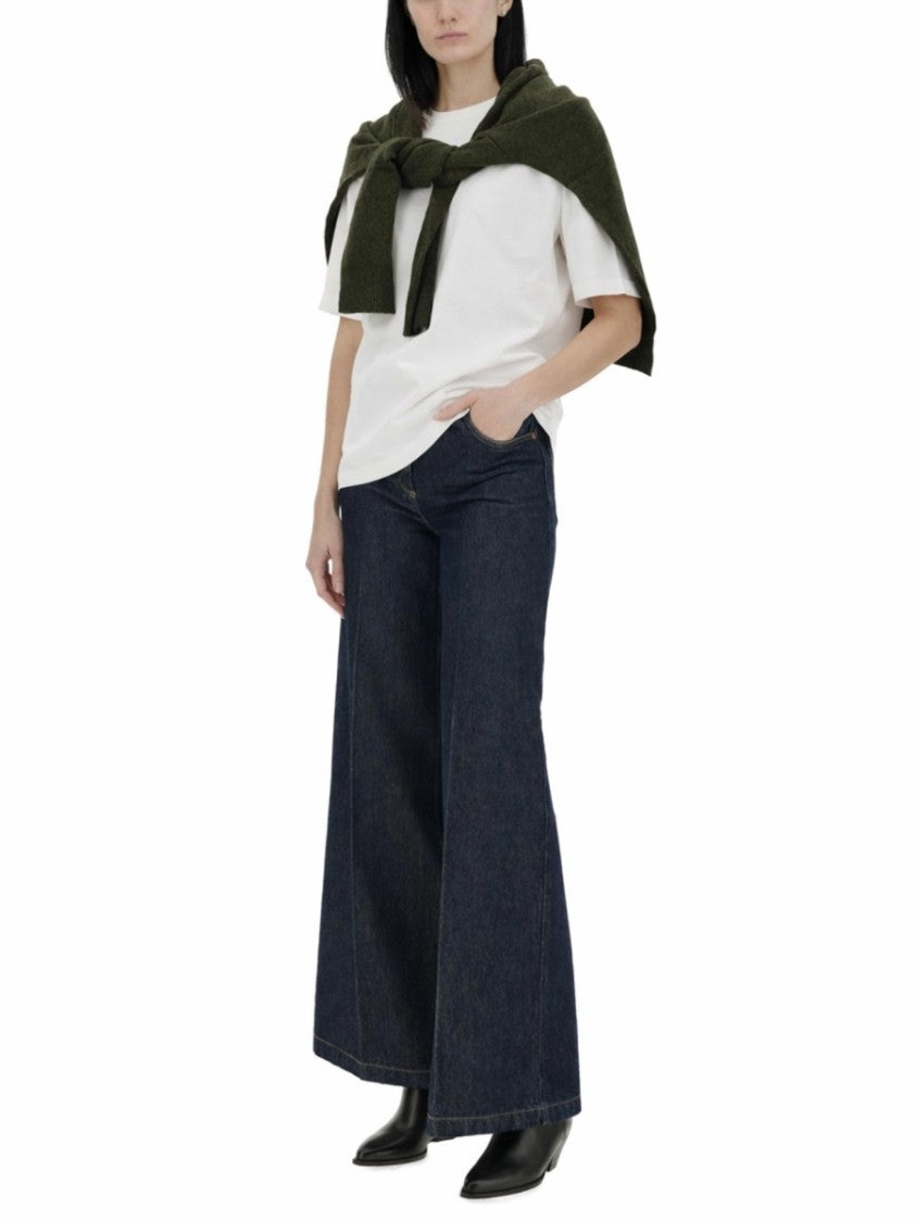 Aspesi Neutrals High-Waist Flared Denim Jeans