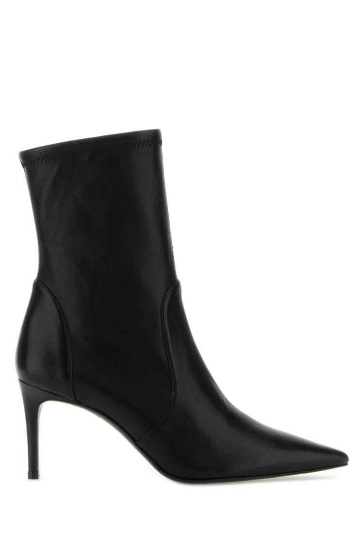 Stuart Weitzman Black Leather Stuart Power Ankle Boots