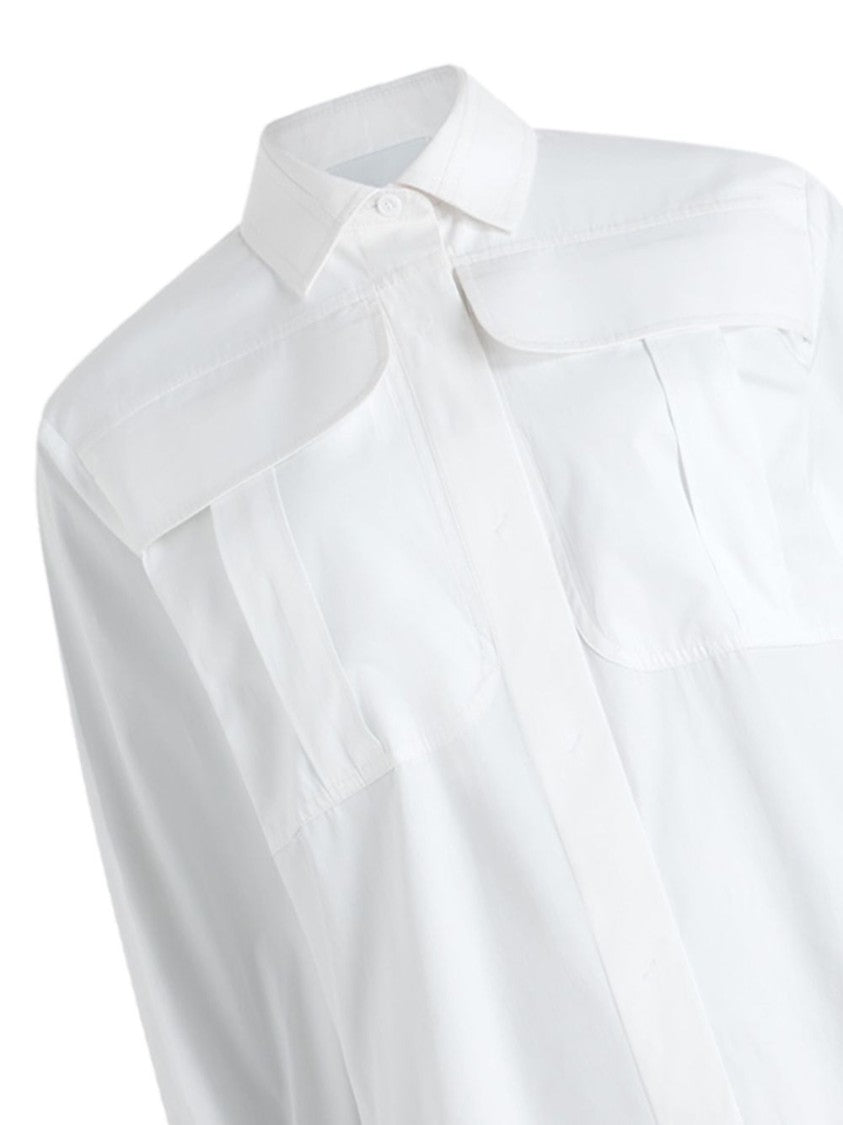 Patou Pristine White Cotton Shirt With Structured Collar