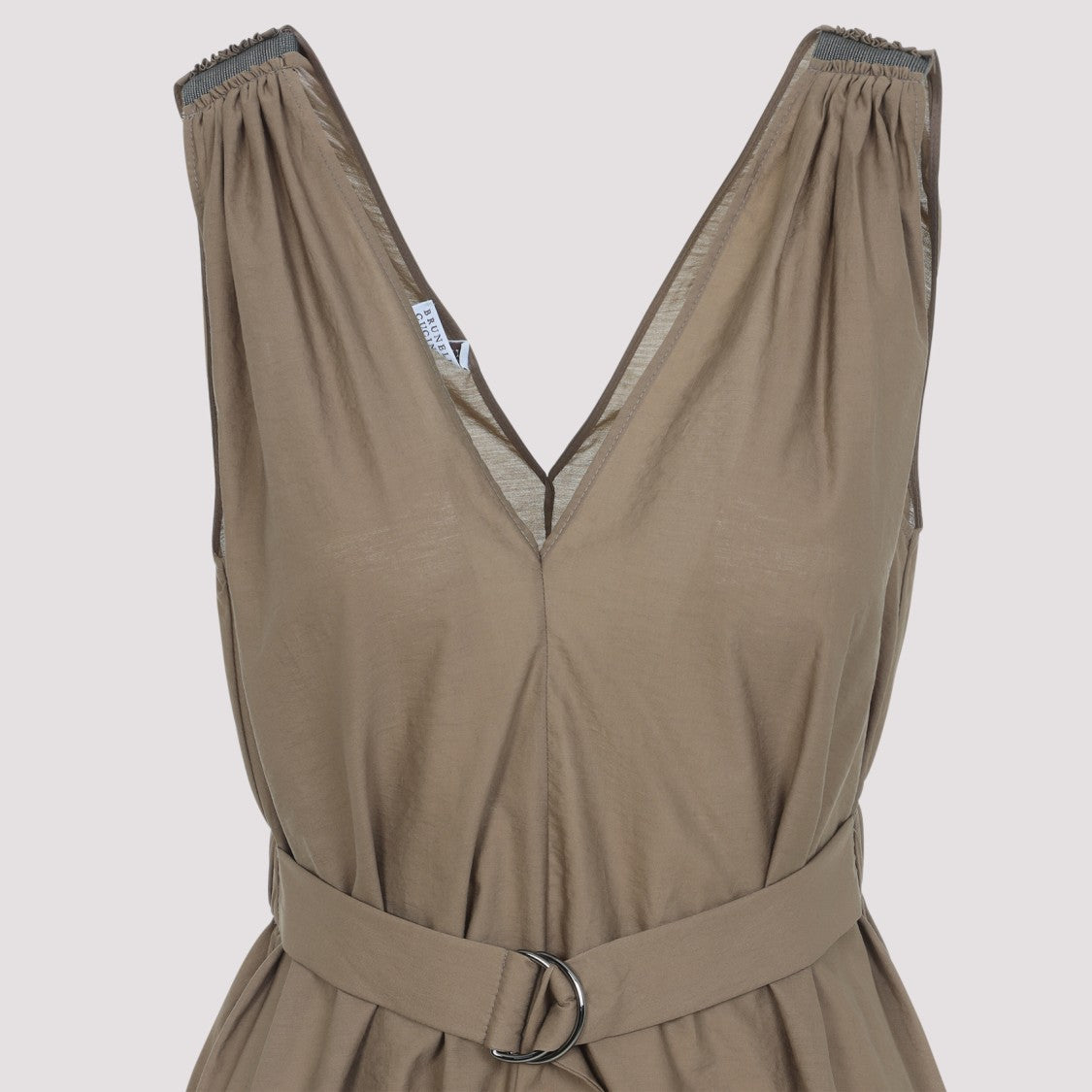 Brunello Cucinelli Sleeveless Midi Dress With D-Ring Belt