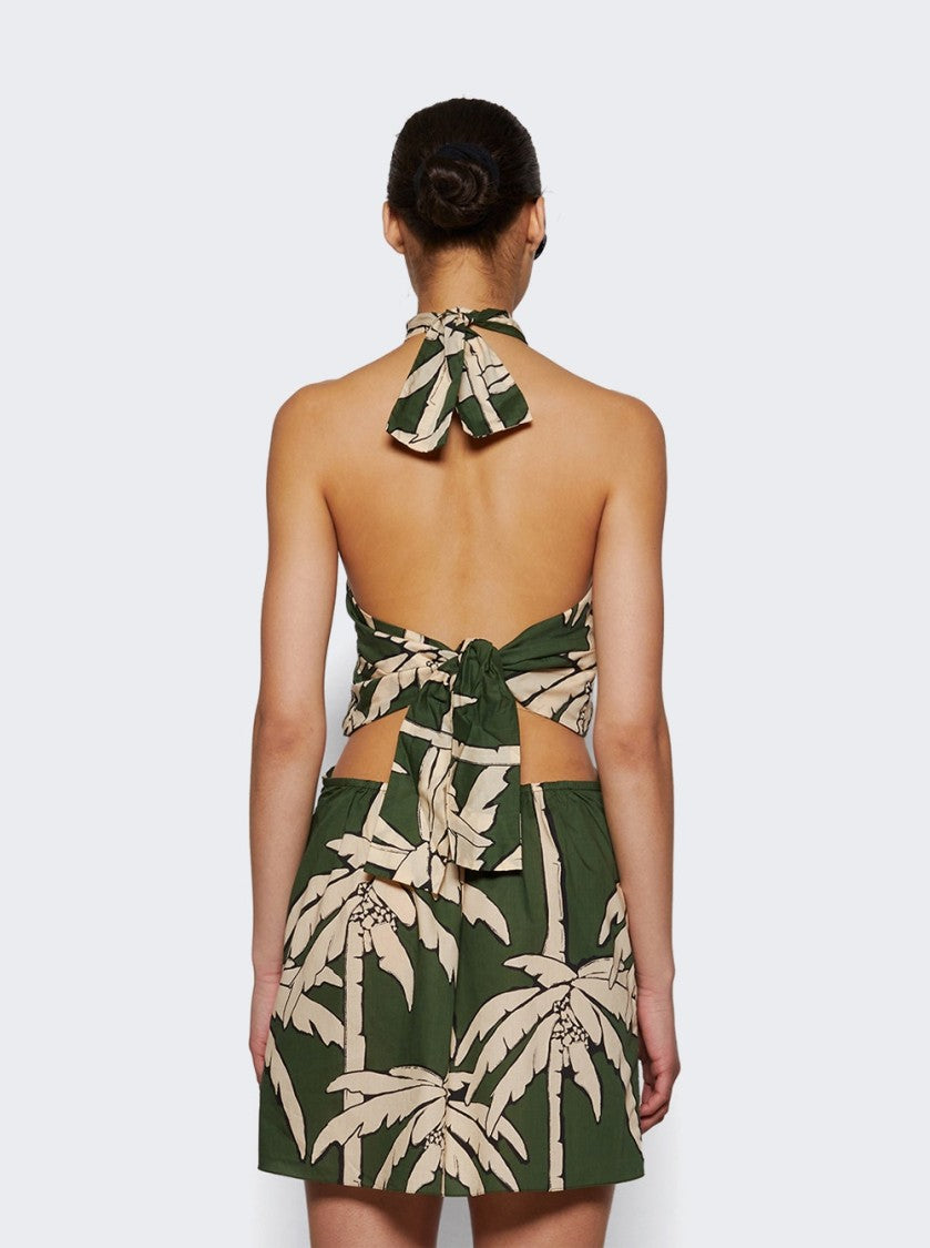 Johanna Ortiz Heart Pirate Mini Dress Green And Ecru