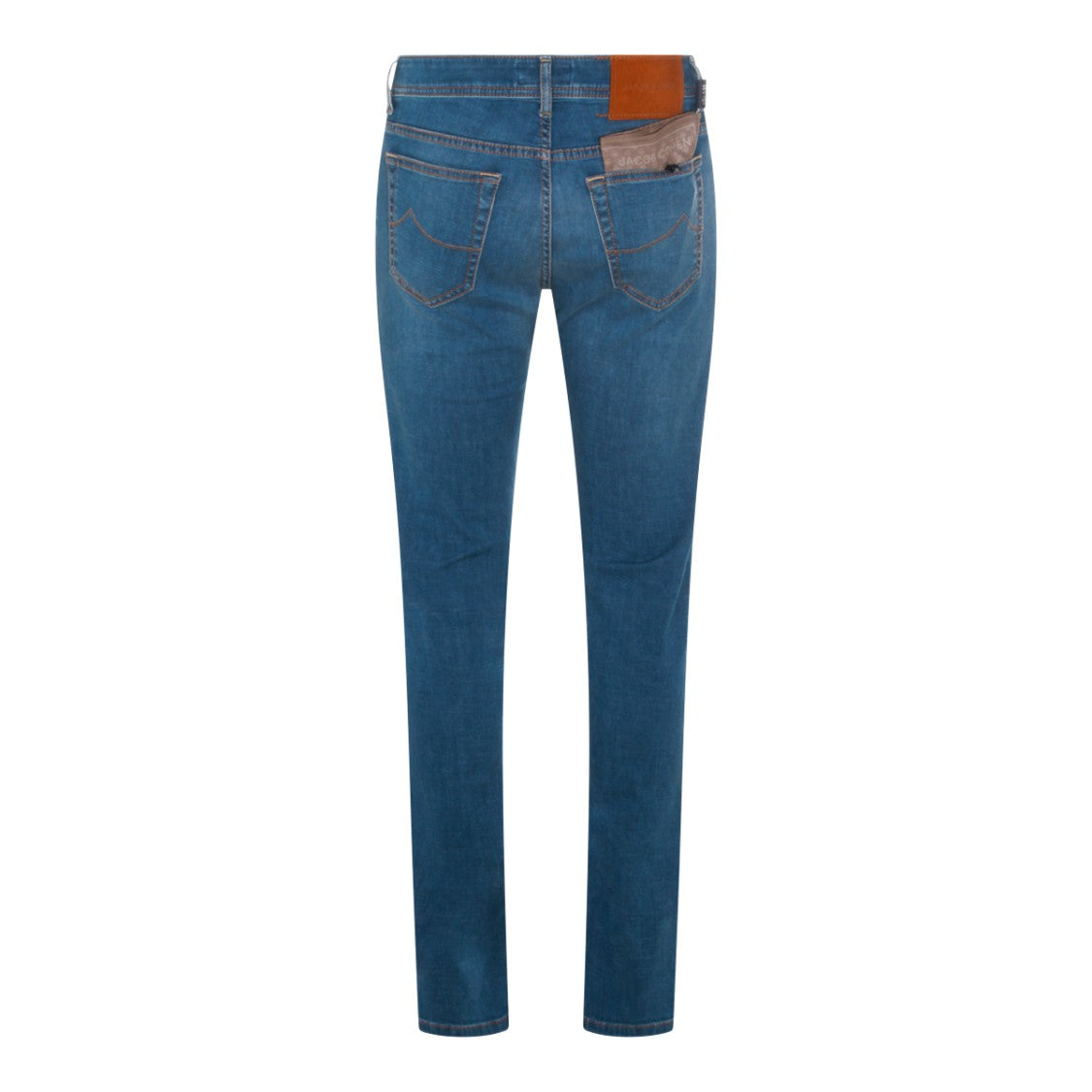 Jacob Cohen Classic Slim Fit Jeans With Medium Blue Wash And Contrast Stitching