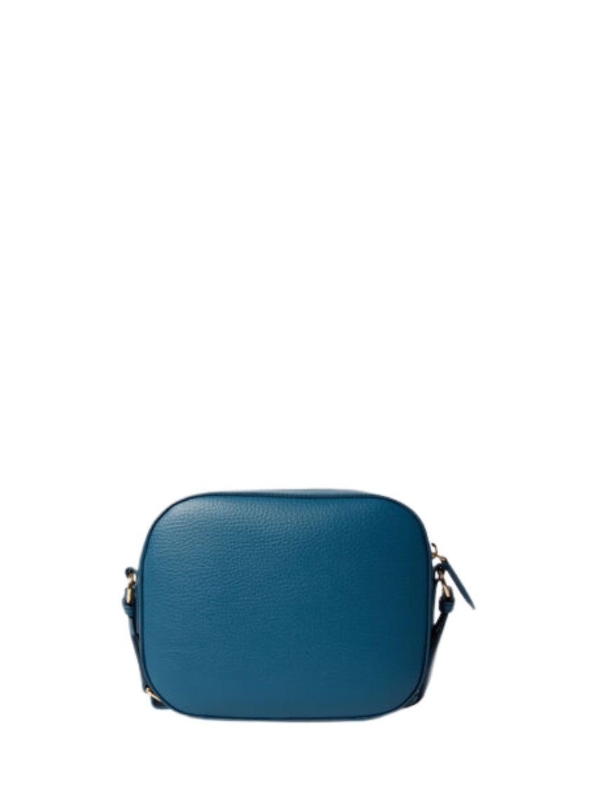 Stella Mccartney Blue Branded Fabric Strap Faux Leather Camera Bag