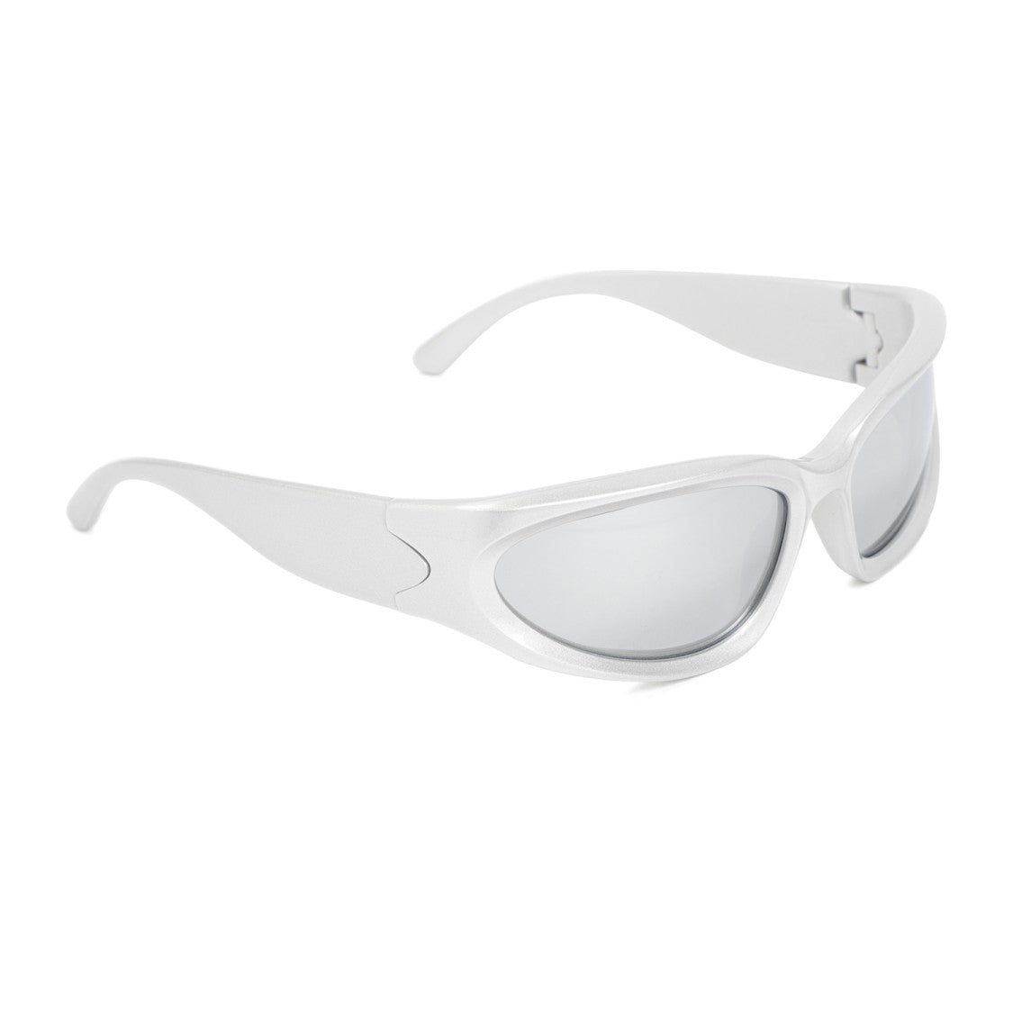 Balenciaga Oval Mask Silver Acetate Sunglasses