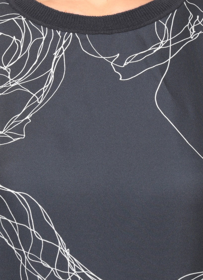 Fabiana Filippi Blue Silk Printed Cotton Sweater