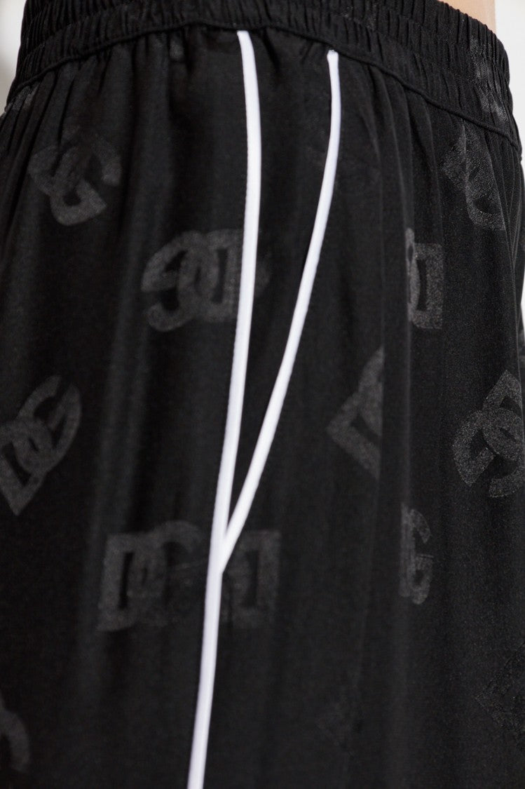 Dolce & Gabbana Silk Trousers With Contrasting Piping