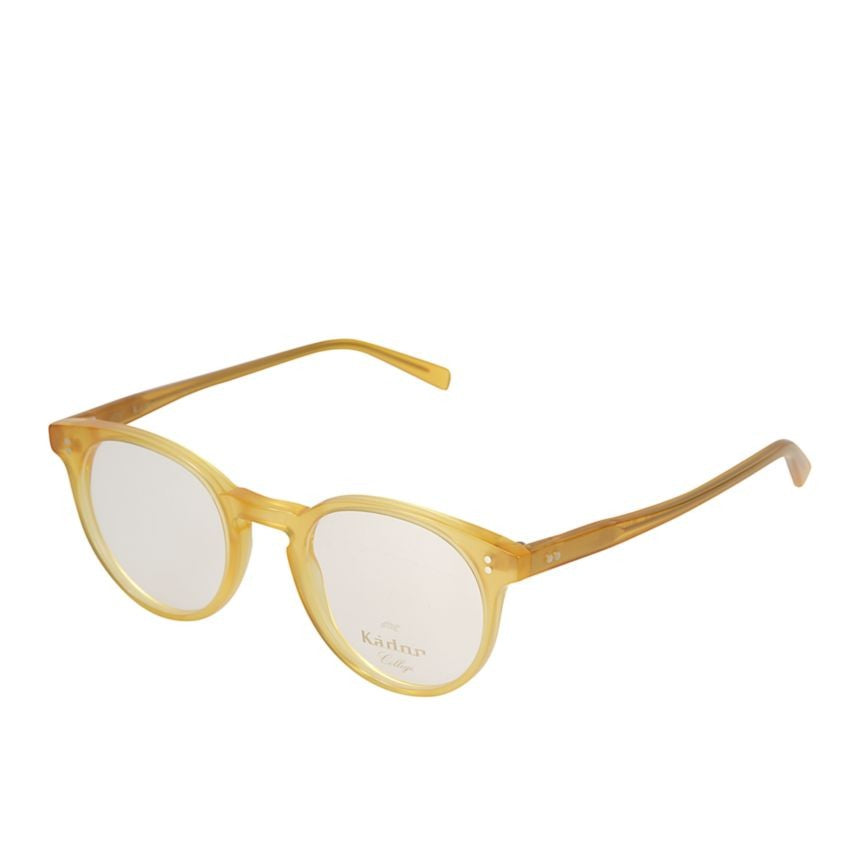 Kador Chyli/N Translucent Amber-Yellow Rounded Eyeglasses With Keyhole Bridge