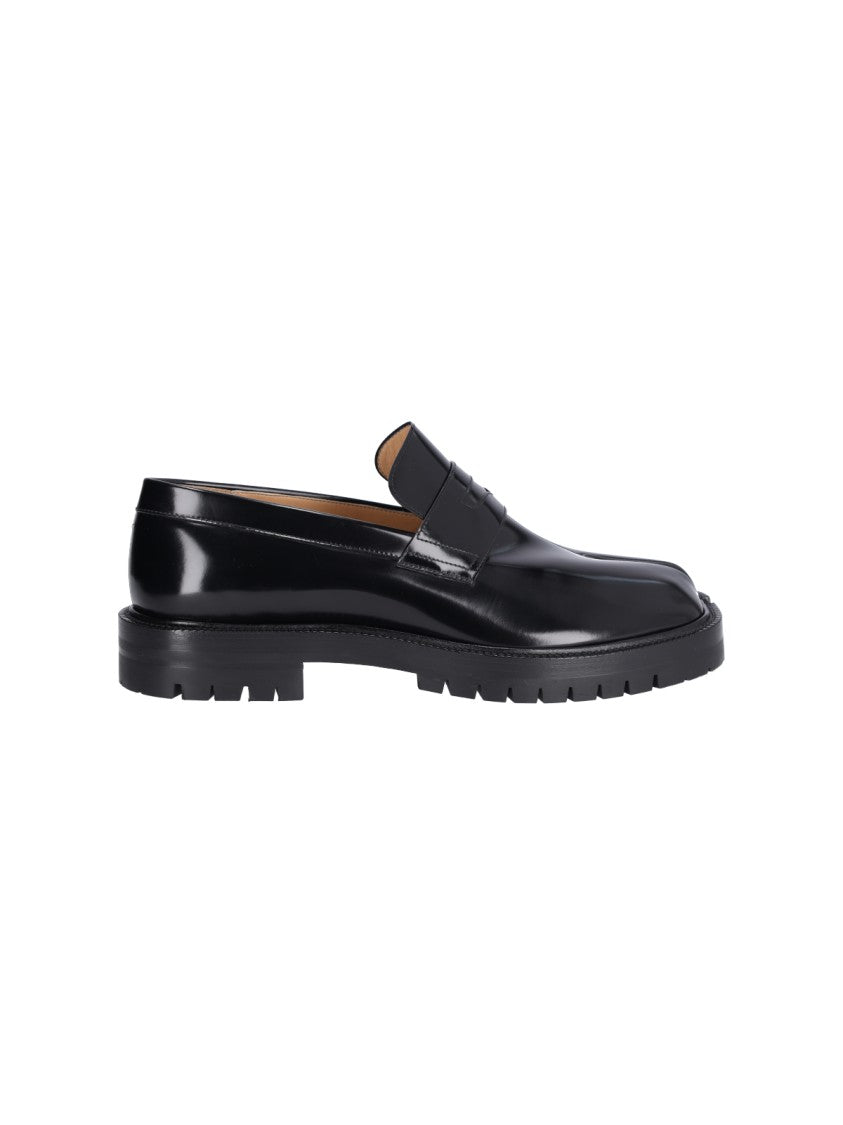 Maison Margiela Moccasini Tabi County In Glossy Black Calf Leather
