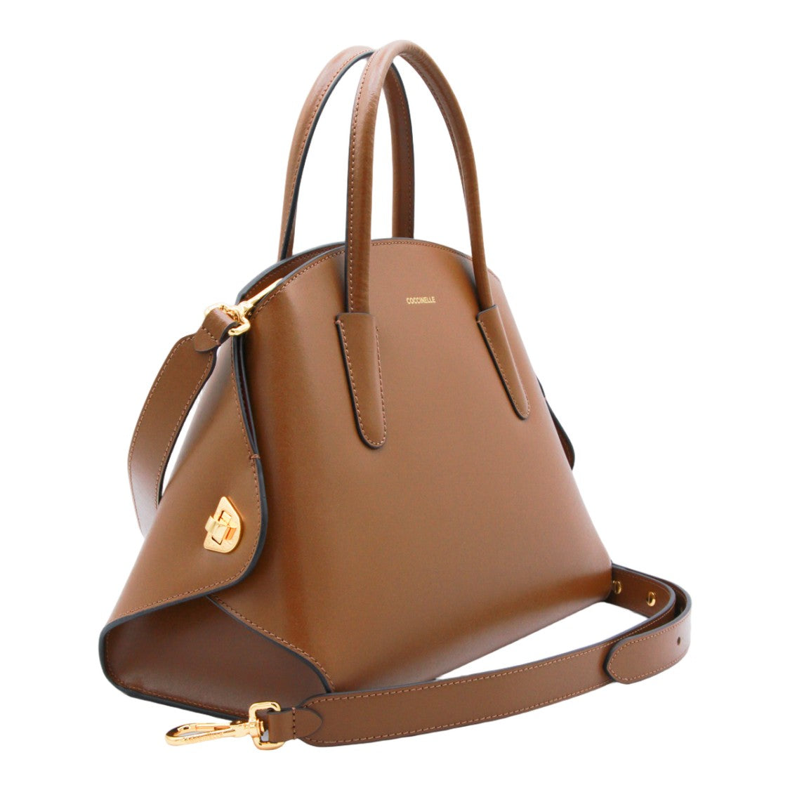 Coccinelle Structured Trapezoidal Handbag With Gold-Tone Accents