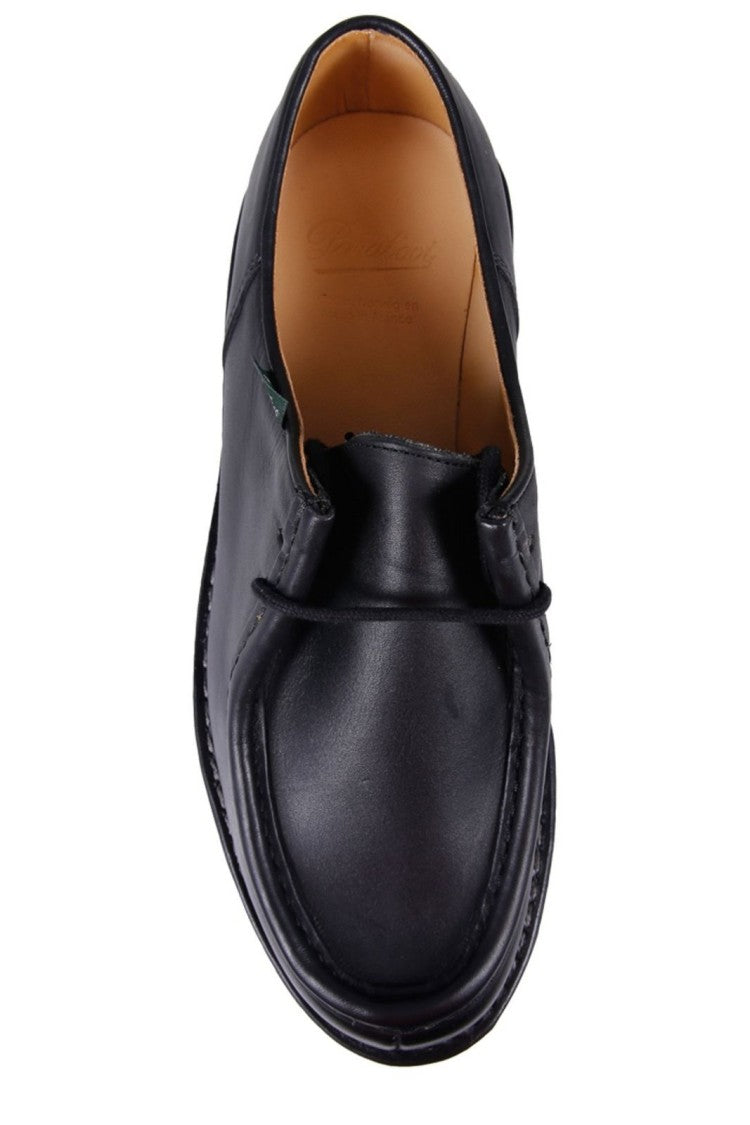 Paraboot Moc Toe Black Leather Dress Shoes