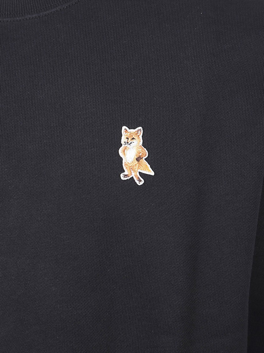 Maison Kitsuné Relaxed Fit Black Crewneck Sweater