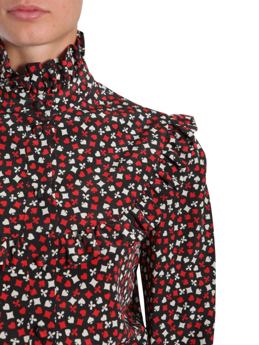 Saint Laurent Stand Up Collar Blouse
