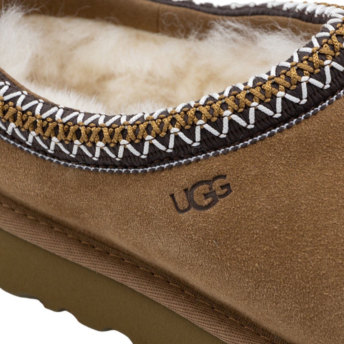 Ugg Suede Slip-On Flats With Stitched Detailing