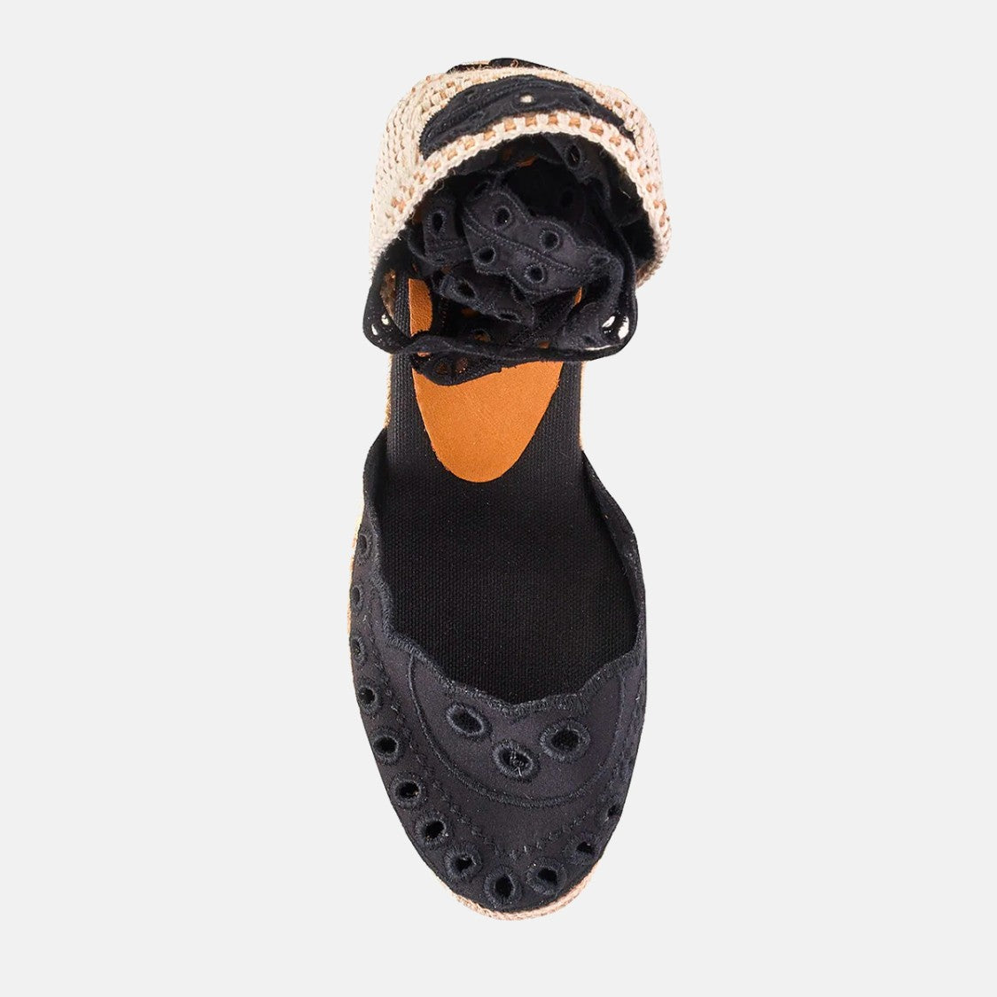 Charo Ruiz Ibiza Woven Platform Flats With Scalloped Edges
