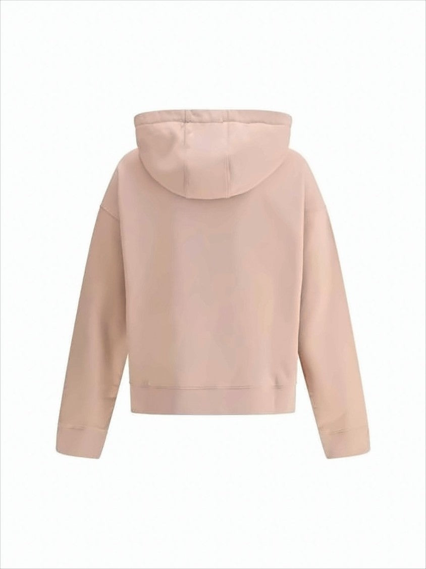 Maison Kitsuné Cropped Blush Hoodie With Drawstring