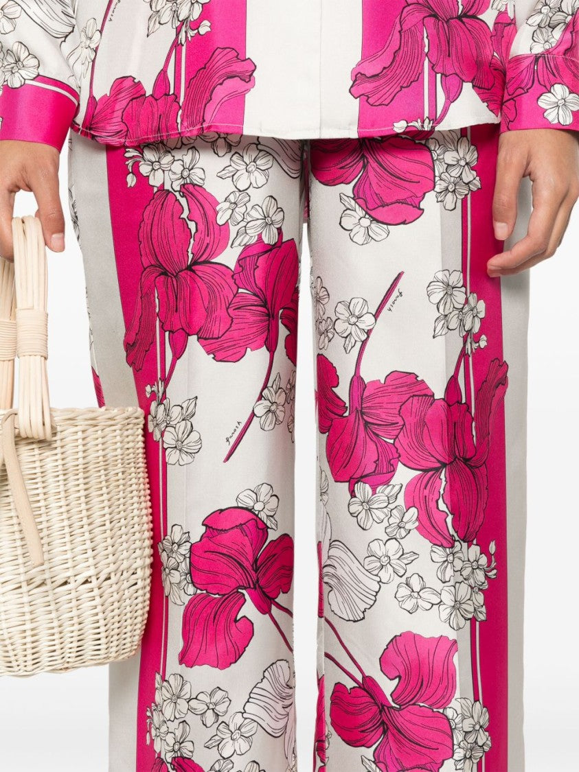 Parosh Relaxed Floral Print Serenella Trousers