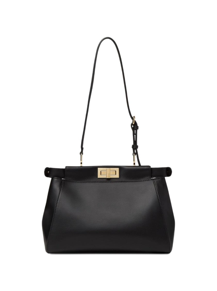 Fendi Black My Peekaboo Small Calfskin Shoulder Bag