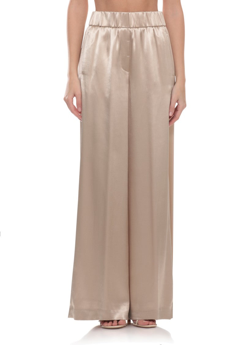 Peserico Aurea Gold Aura Viscose Straight-Leg Pants