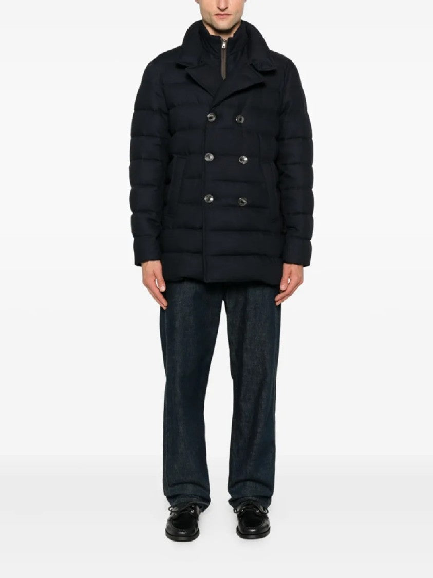 Herno Double-Breasted Puffer Jacket With Quilted Texture