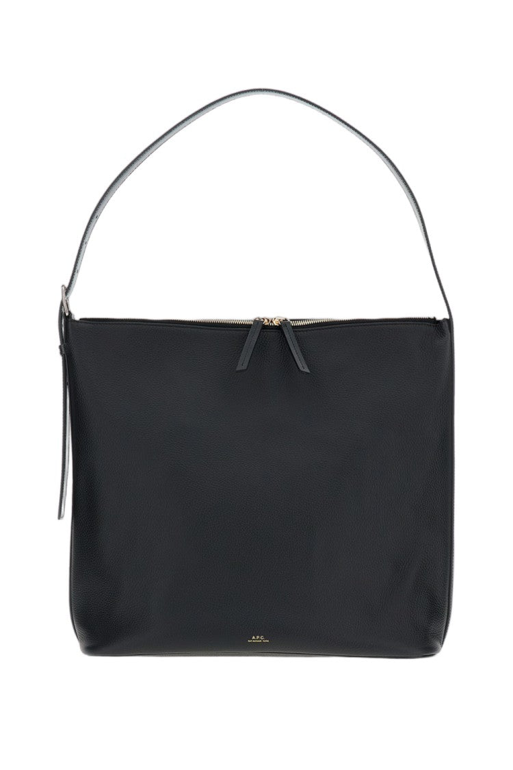 A.P.C. Black Vera Smooth Leather Shoulder Bag