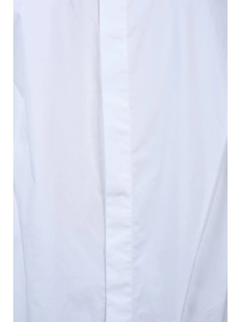 Erika Cavallini White Sleeveless Minimalist Cotton Shirt
