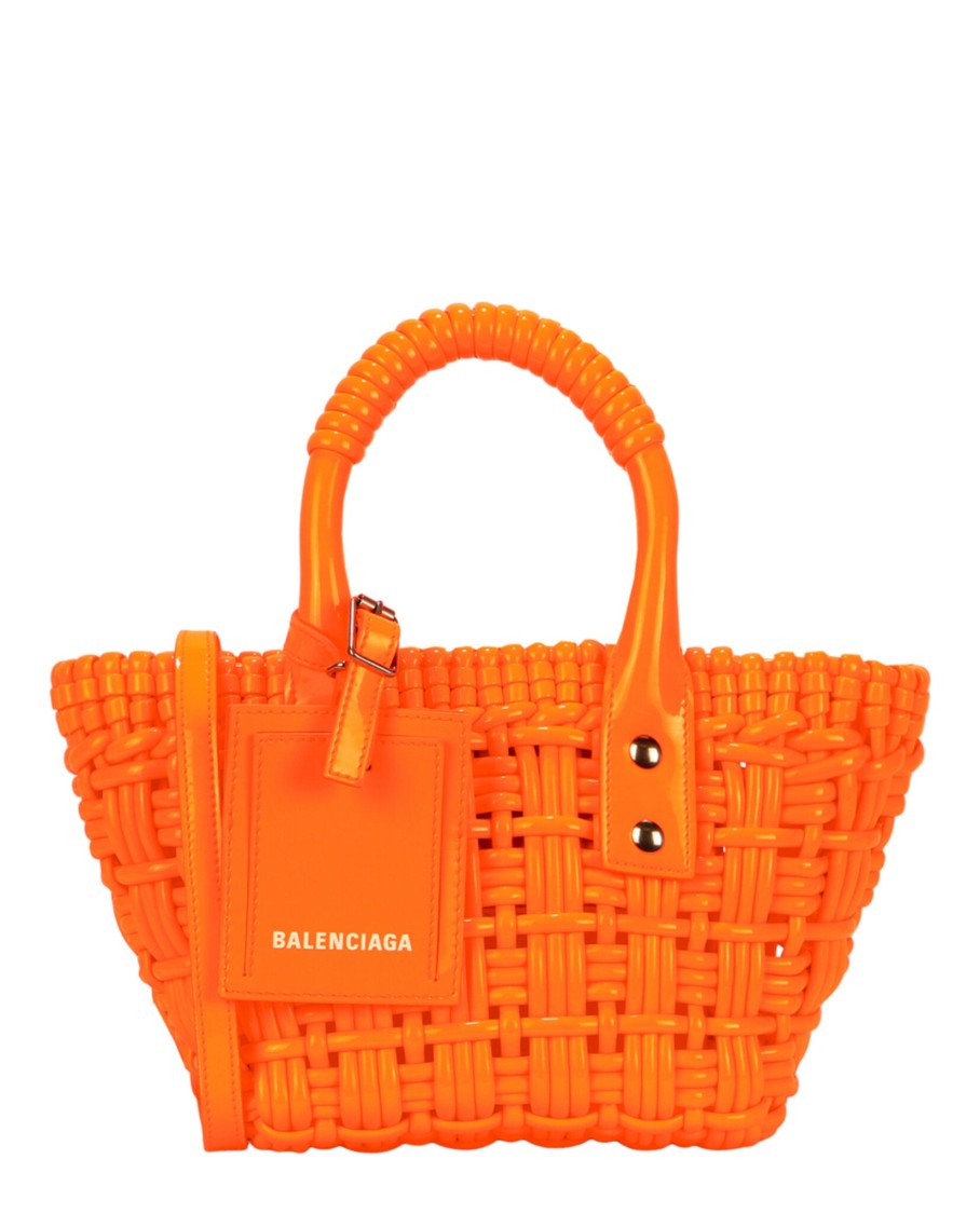 Balenciaga Basketweave Top Handle Bag With Adjustable Shoulder Strap