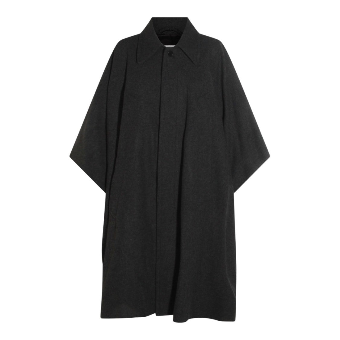 Mm6 By Maison Margiela Flowing Grey Jacket With Classic Collar