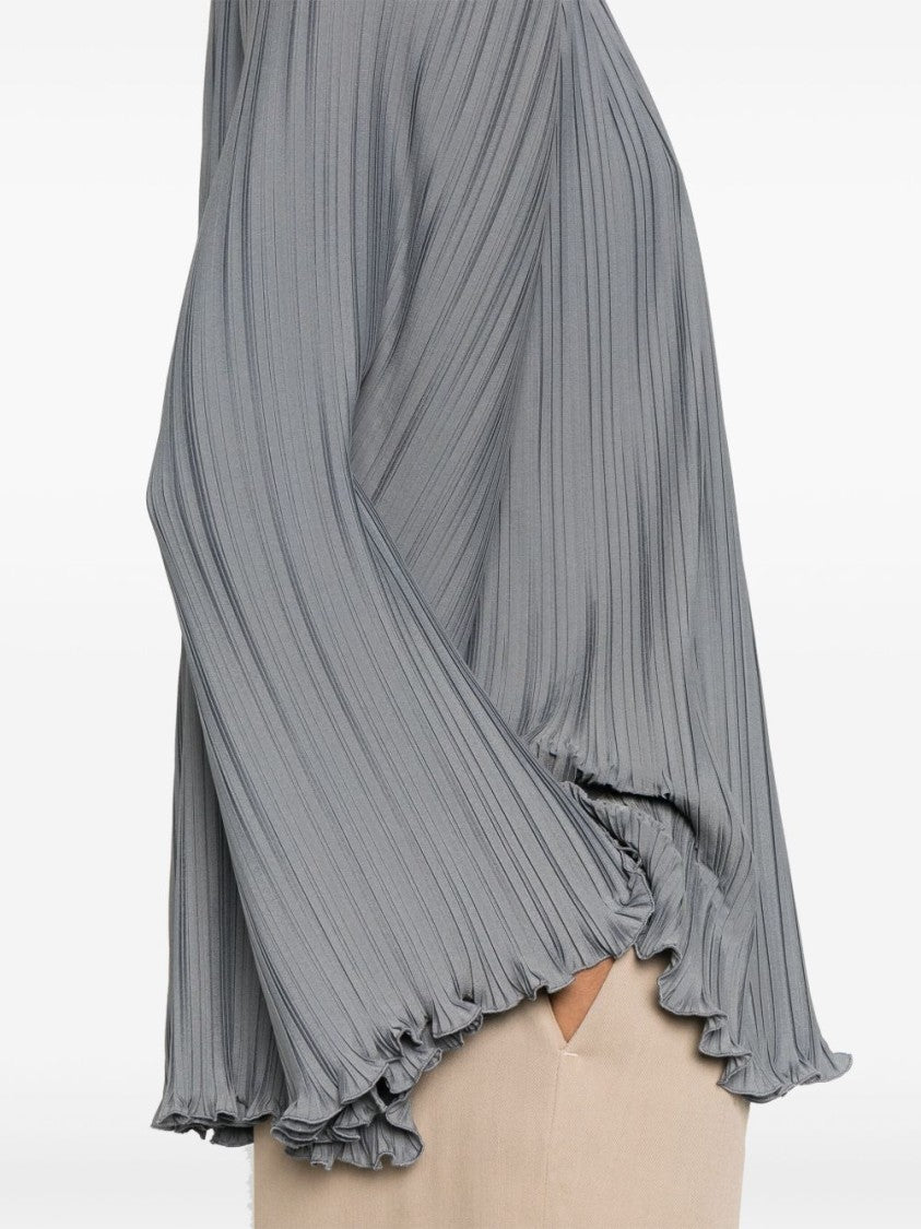 Lanvin Gathered Tie Neck Blouse