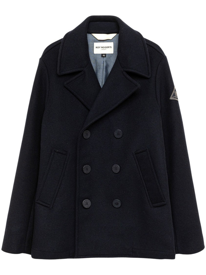 Roy Roger's Double-Breasted Melton Wool Peacoat