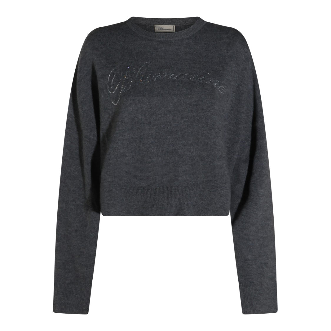Blumarine Grey Wool Crewneck Sweater