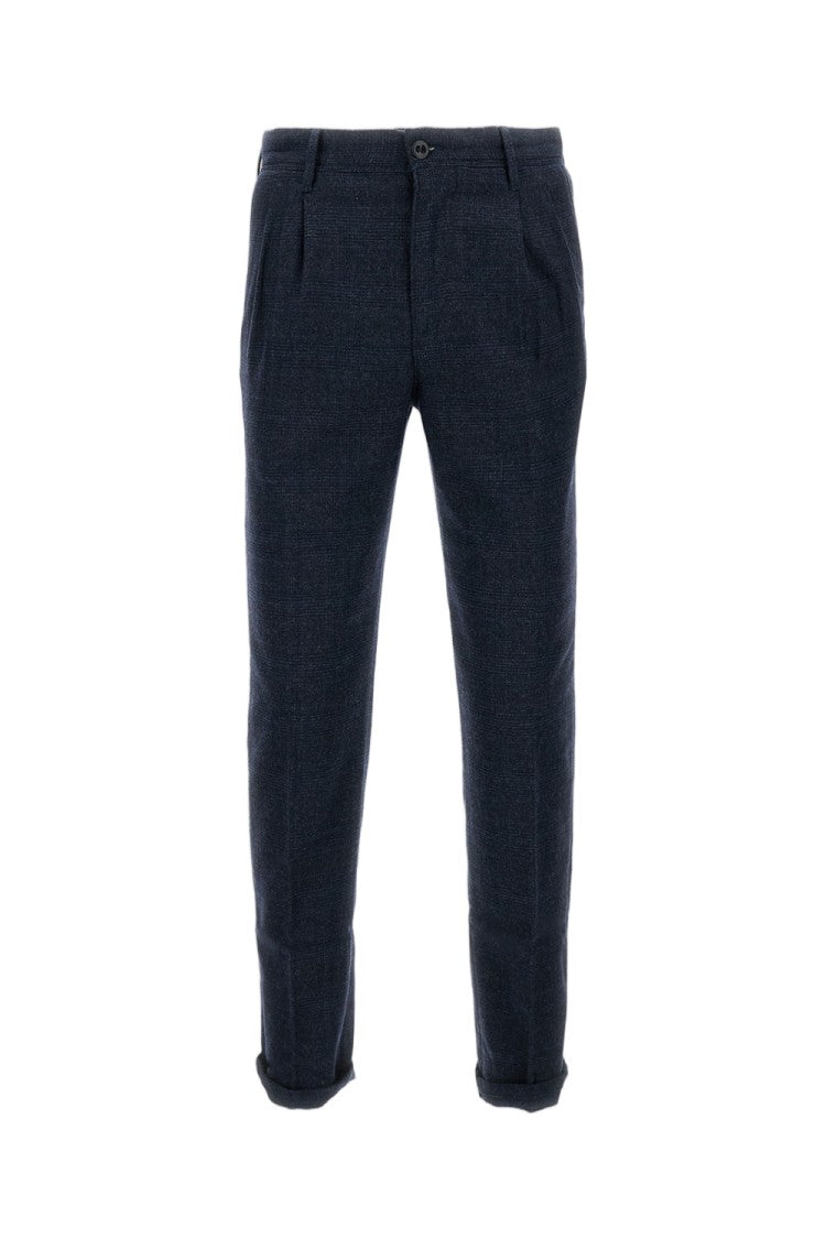 Incotex Tailored Wool Blend Trousers With Textured Pattern