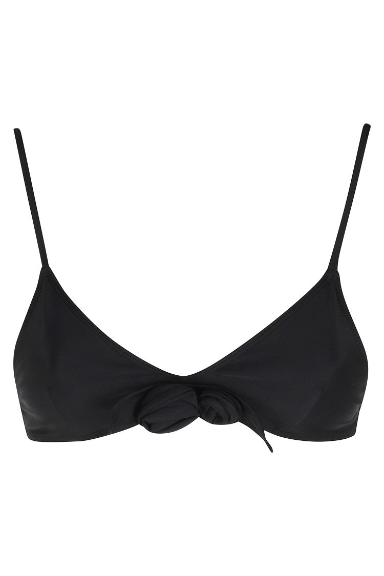 Coperni Black Flower Buckle-Closure Polyamide Bikini