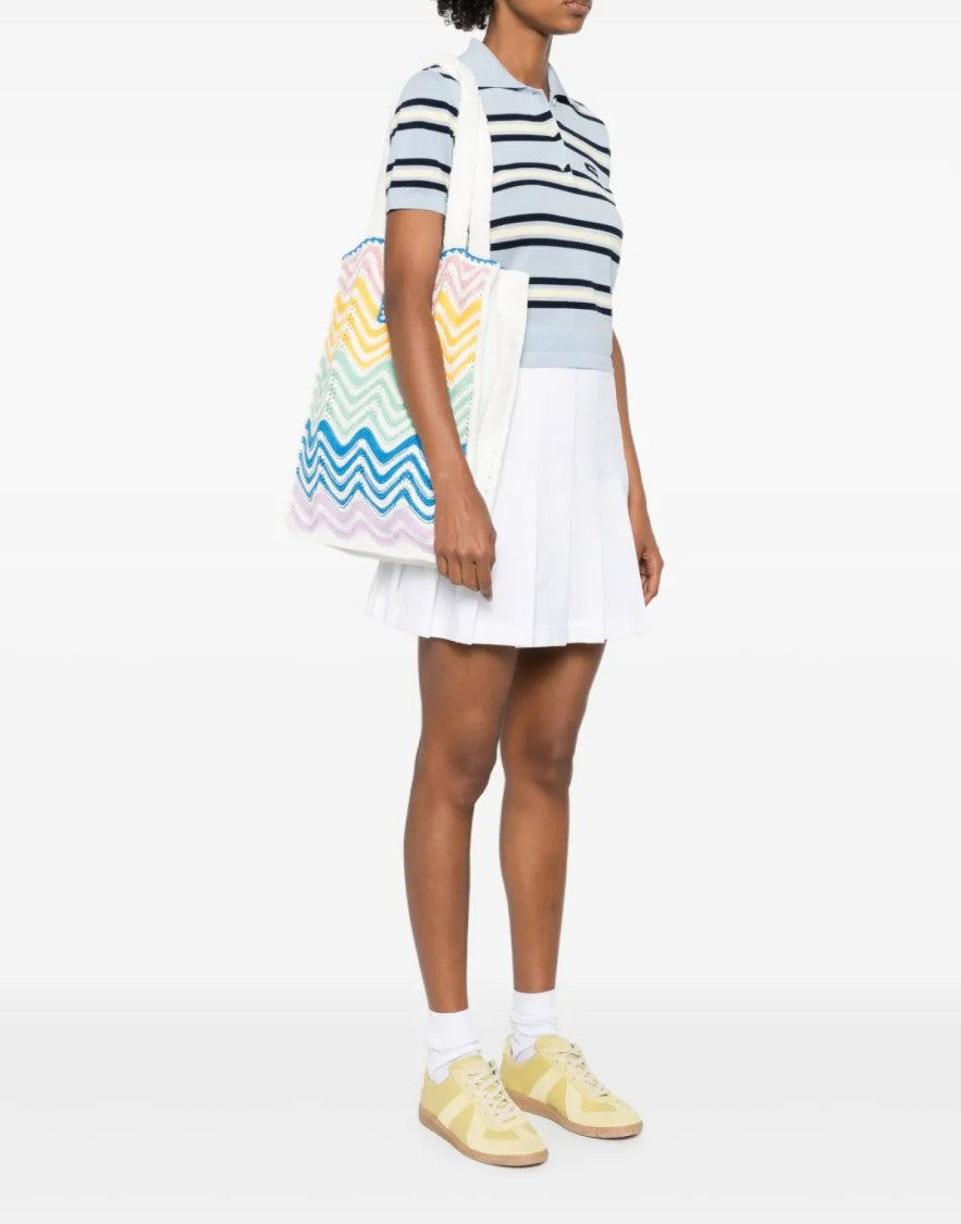 Casablanca Gradient Wave Crochet Tote Bag