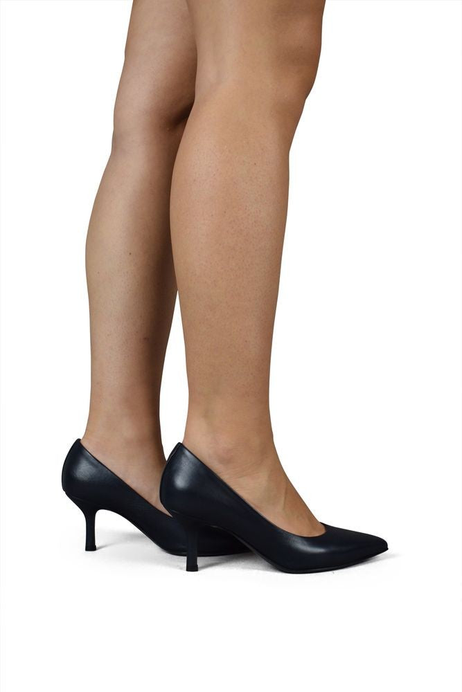 Walter Steiger Pointed Toe Blue Leather Pumps