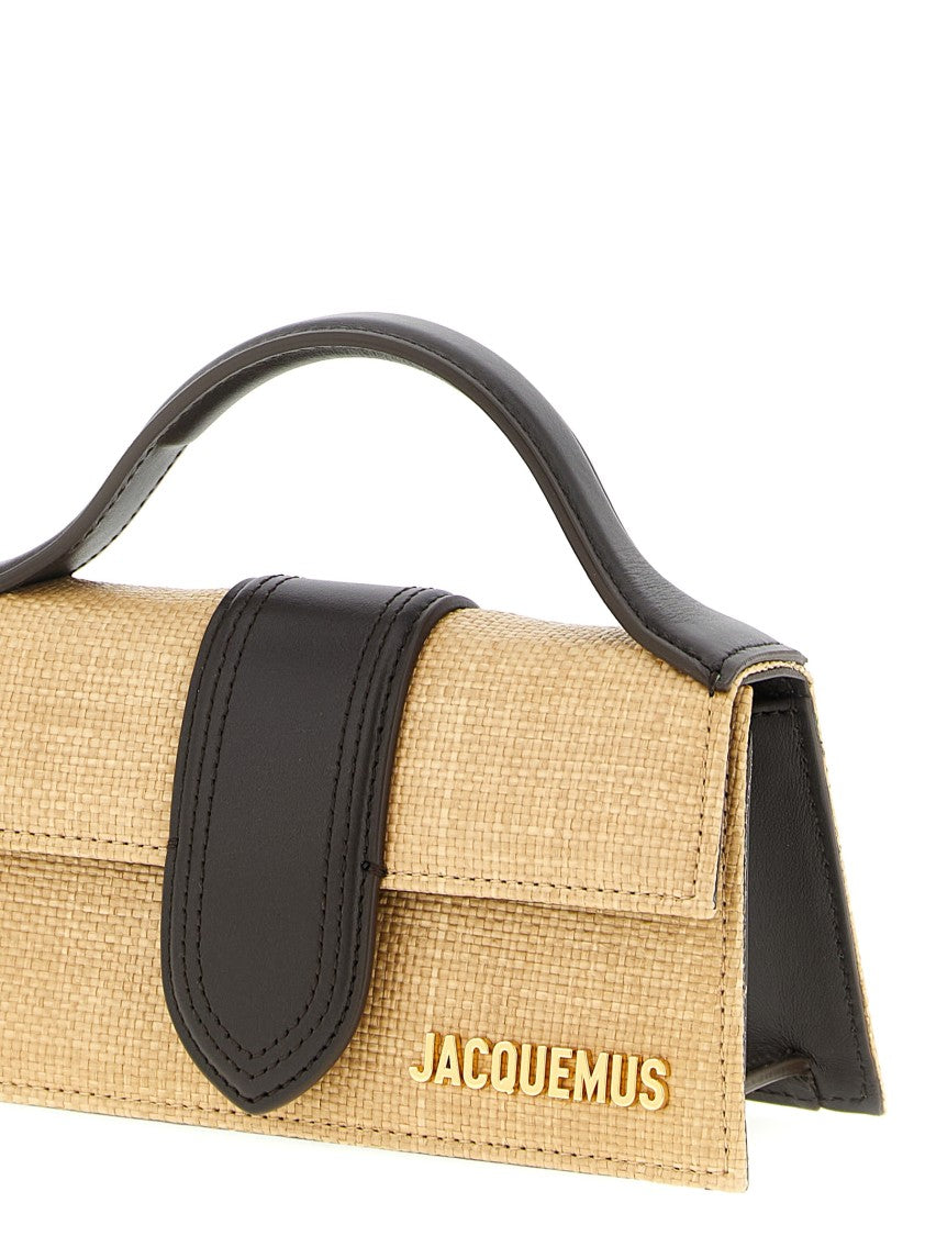 Jacquemus Structured Raffia-Effect Handbag With Leather Accents