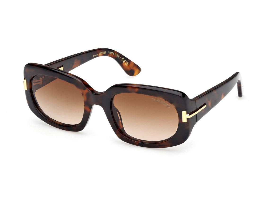 Tom Ford Tortoiseshell Ft1253 Oversized Square Acetate Sunglasses